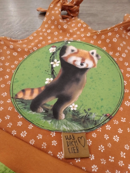 Patch / Aufnäher  - "Roter Panda" grün